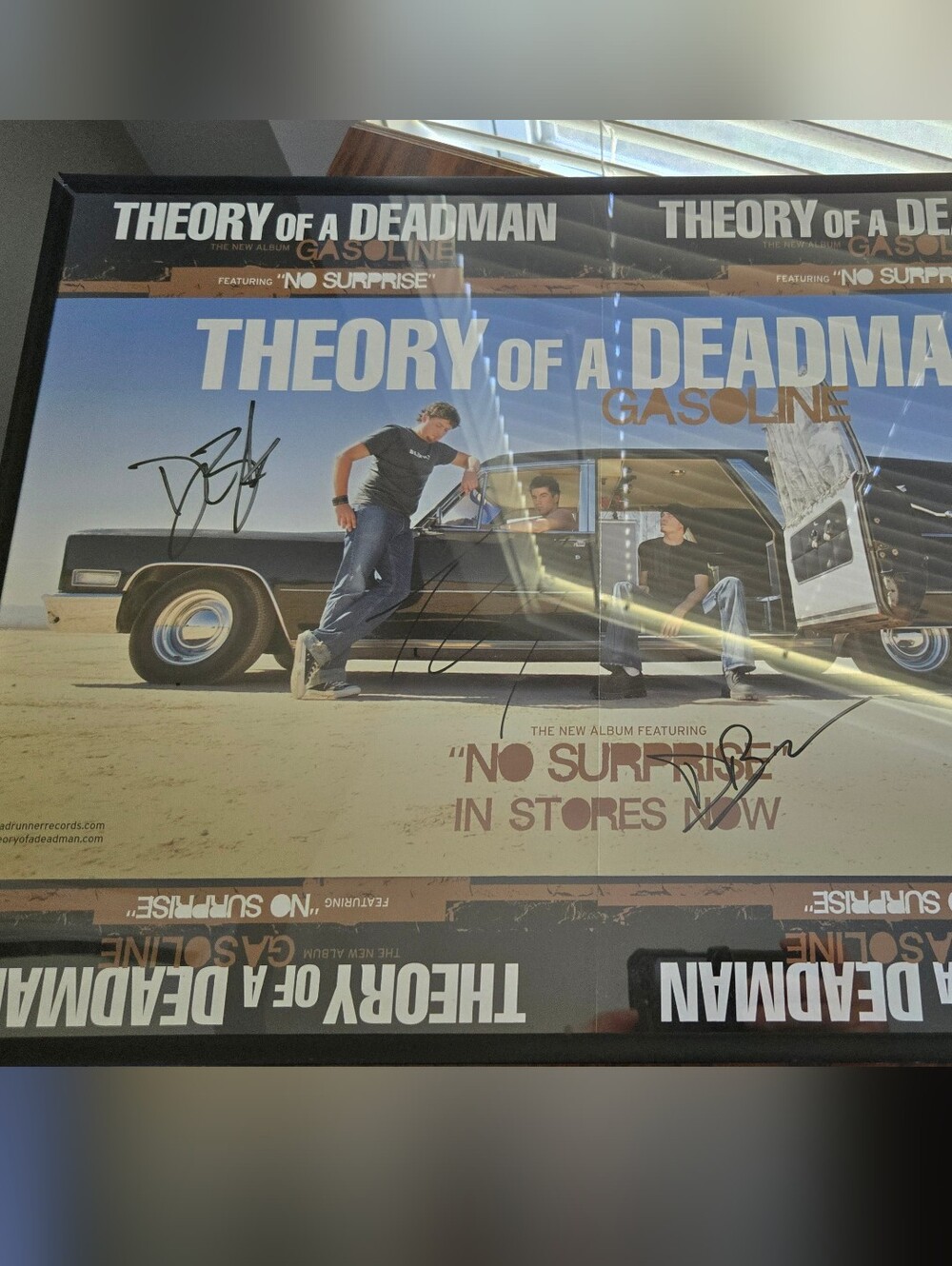 Autographed Theory Of A Deadman Promotional Poster Gasoline Y2k Vintage